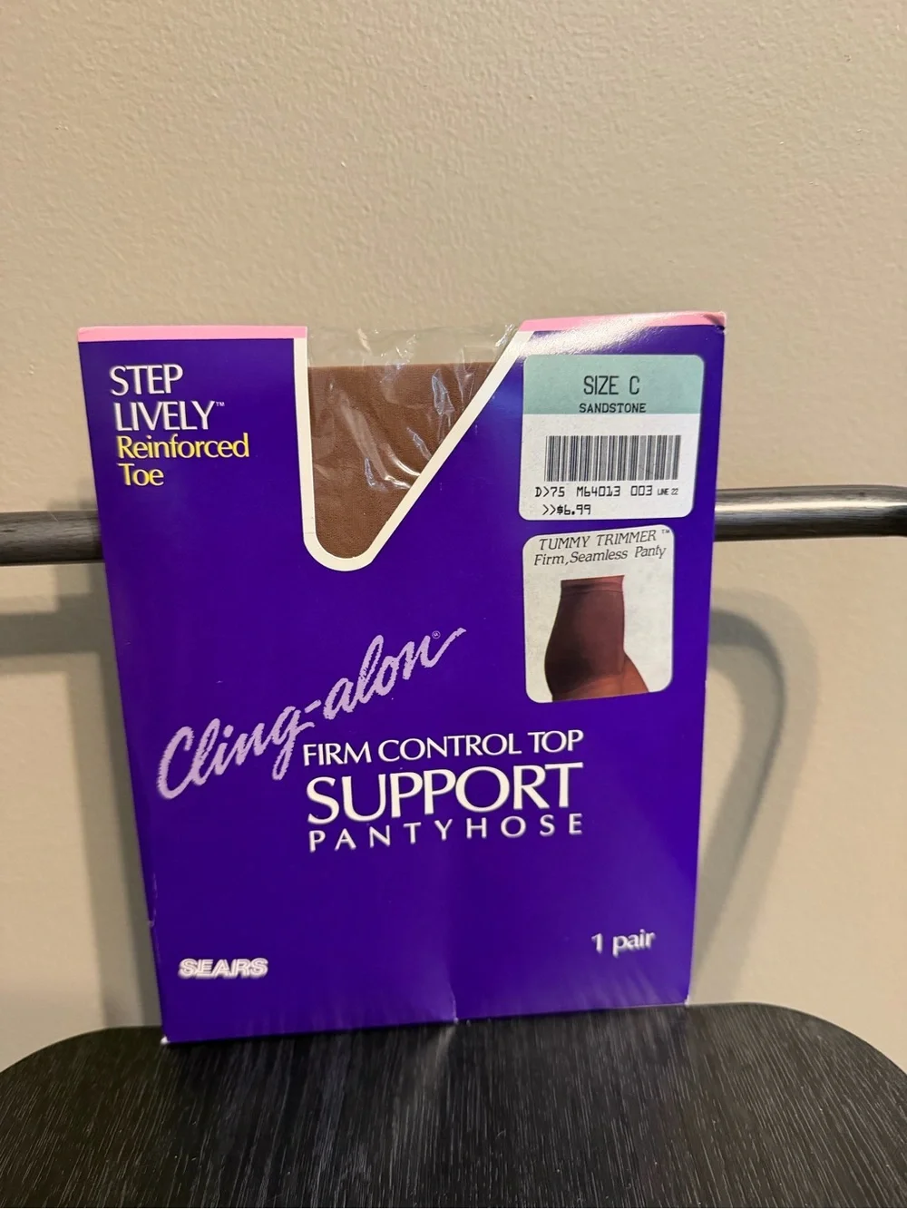 Vintage Sears Cling-alon Support Pantyhose Size C Sandstone NOS